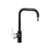 PU154944334, PURITY LENTO KITCHEN FAUCET 1/2" FLEX W.SWIVEL HINGED SPOUT GRANITE BLACK
