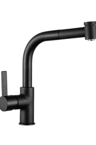 PU157344224 PURITY KELVIN T BLACK PULL OUT KITCHEN FAUCET MAGNETIC FITTING SHOWER STREAM&SPRAY 12 FLEX