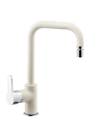 PU154944333, PURITY LENTO KITCHEN FAUCET 1/2" FLEX W.SWIVEL HINGED SPOUT GRANITE CREAM