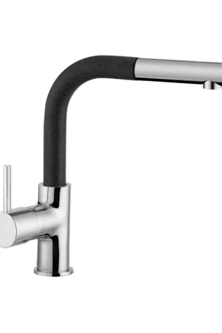 PU157344714, PURITY KLEIN PULL OUT METALİK SİYAH CHROME KITCHEN MIXER 1/2" FLEX