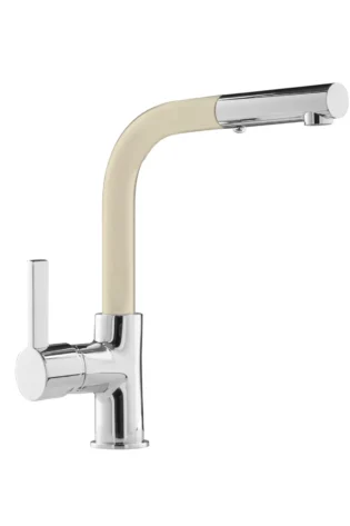 PU157344616, PURITY KELVIN PULL OUT KITCHEN MIXER W. MAGNET TECHNOLOGY CHROME PLATED WHITE 1/2" FLEX
